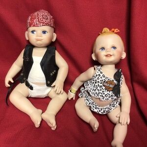 Franklin heirloom BIKER BABIES porcelain dolls